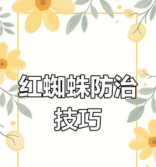 月季花红蜘蛛的防治方法是什么？