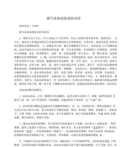水仙花的花语是什么？如何用它表达爱意？